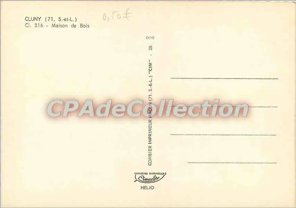 Cluny (71 S.-et-L.) — Casa de Madeira — Cim - Verso
