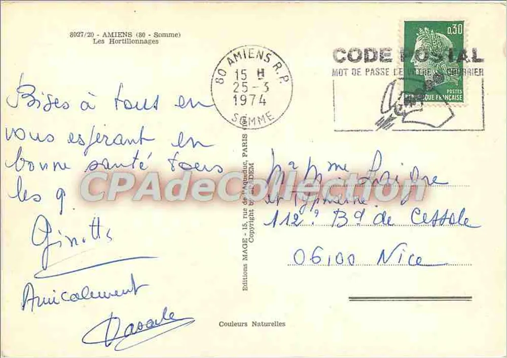 Les Hortillonnages — Amiens (80 - Somme) — Éditions MAGE, n° 8027/20 - Verso