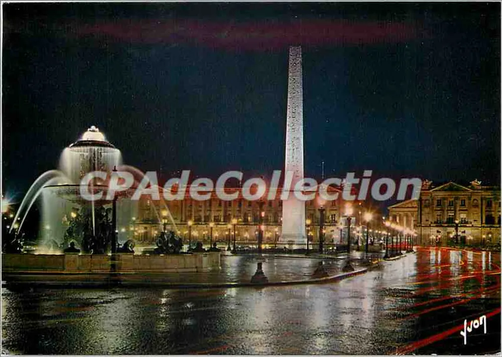 Place de la Concorde — Nachtsicht — Yvog Paris Kunstausgabe - Vorderseite