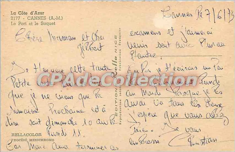 Cannes - Der Hafen und der Suquet — Edition Nice, n° 2177 - Rückseite