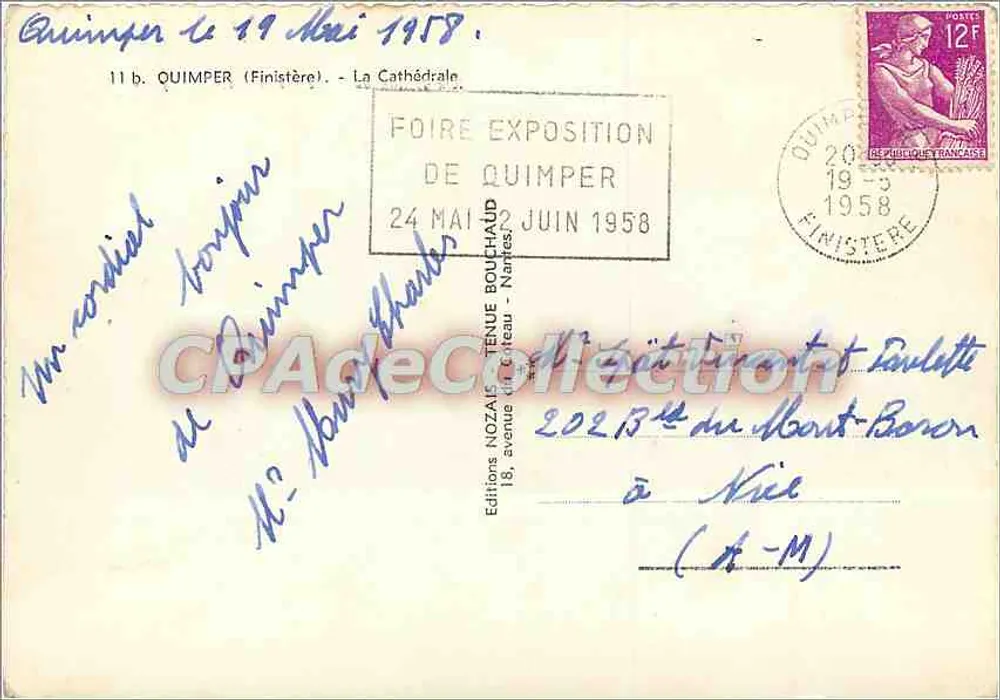 Quimper — A Catedral — Éditions Nozaïs - Verso