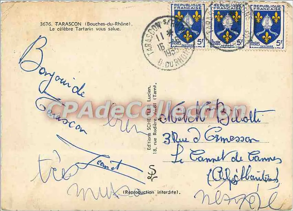 Der berühmte Tartarin — Tarascon (Bouches-du-Rhône) — Éditions Scheïler Lucien - Rückseite
