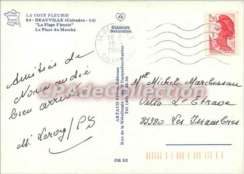 Der blühende Strand — Deauville (Calvados) — ARTAUD Brüder-Verlag - Rückseite