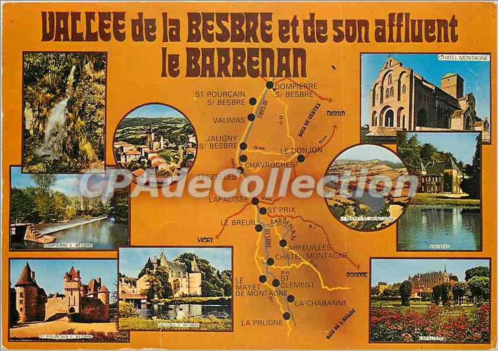Vale da Besbre e de seu afluentes o Barbénan — Impressor-Mestre - 40.000 - Frente