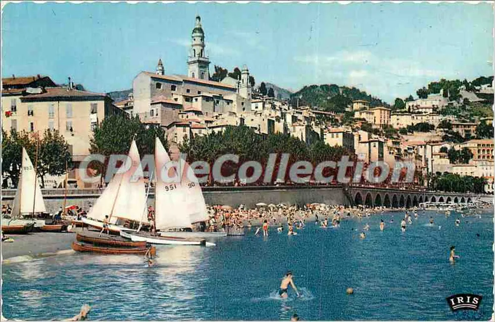 Menton — Altstadt und Strand — Editionen « La Cigogne » - Vorderseite