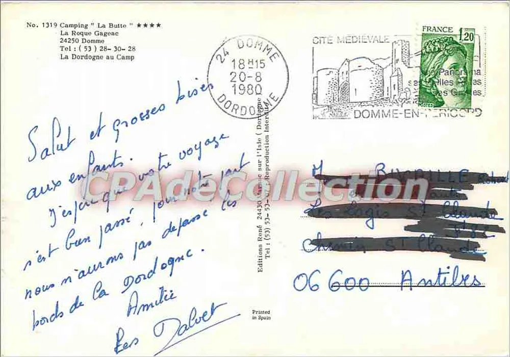 Camping "La Butte" — La Roque Gageac — Éditions René, n°1319 - Rückseite