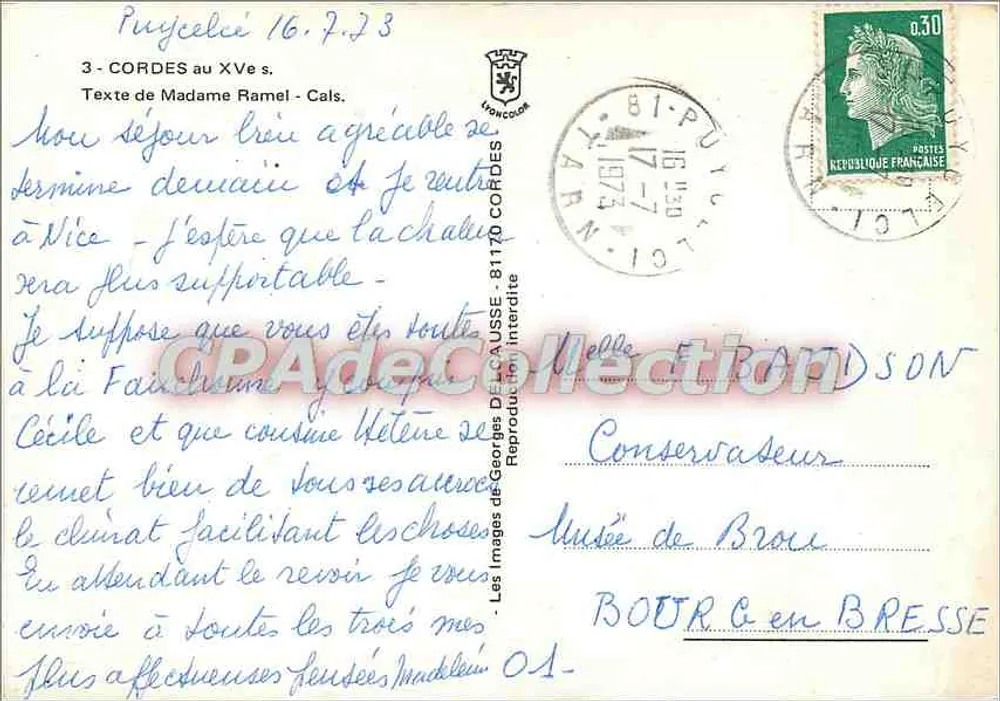 Cordes-sur-Ciel — cena de vida medieval — Delcausse, n°4 - Verso