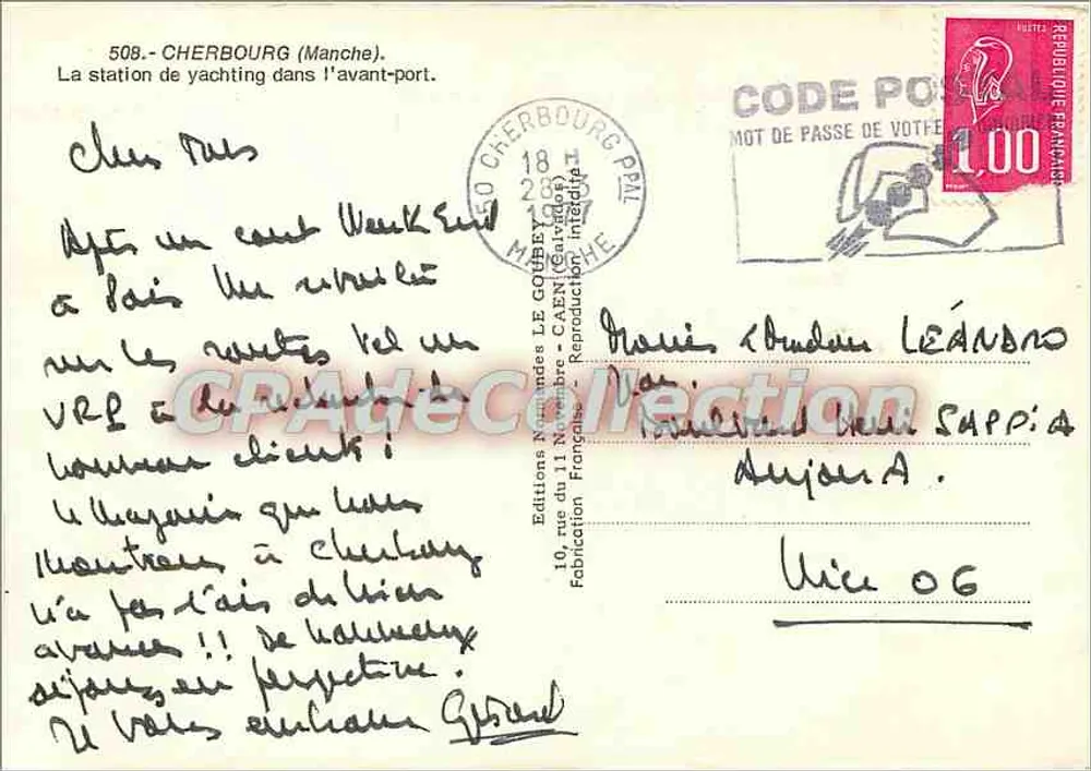 Hafen Cherbourg — Yachthafen — Normandische Editionen LE GOUBEY - Rückseite