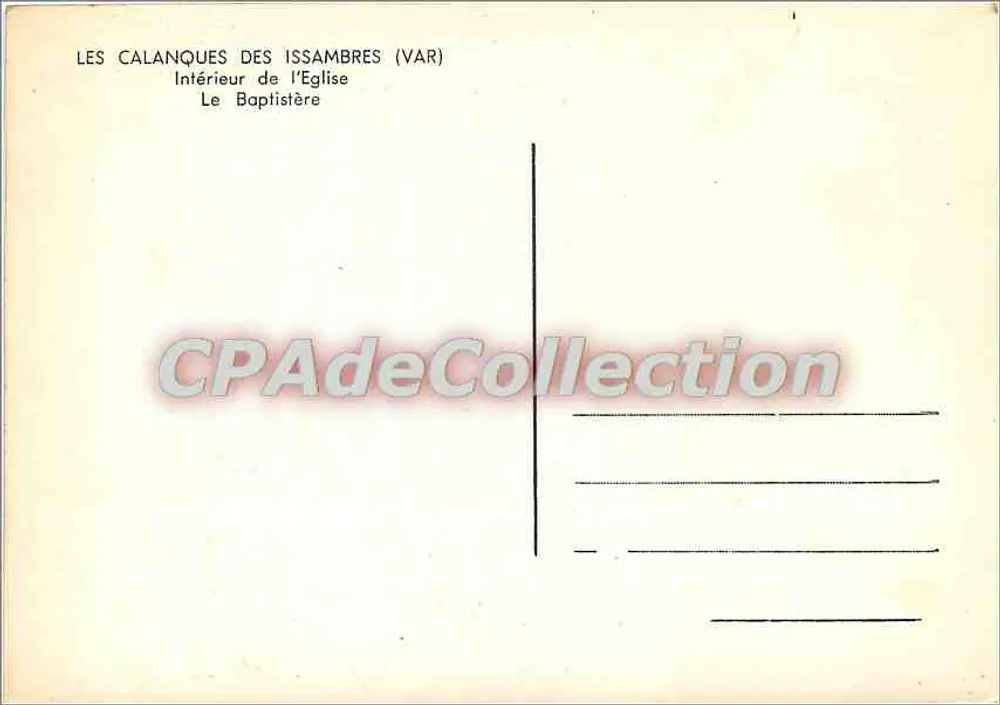 Les Calanques des Issambres (Var) — Innenansicht der Kirche, der Taufkapelle — Vintage Postcard/Antike Ansichtskarte - Rückseite