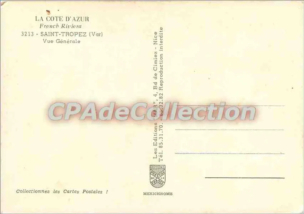 Saint-Tropez — Vista Geral — Les Éditions de la Côte d'Azur - Verso