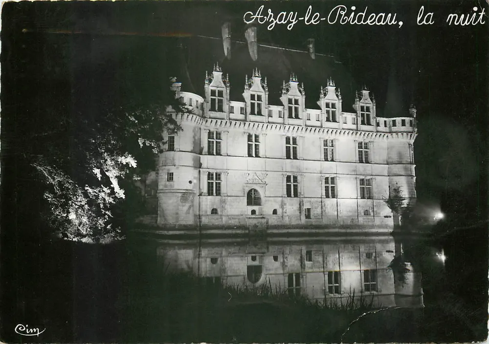 Azay-le-Rideau, bei Nacht — echte Fotografie — Verleger Cim - Vorderseite