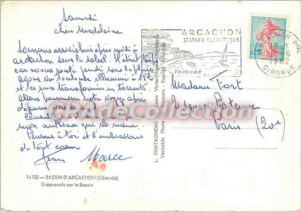 Dämmerung über den Bassin — Arcachon — L. Chatagnneau, Rapprud - Rückseite