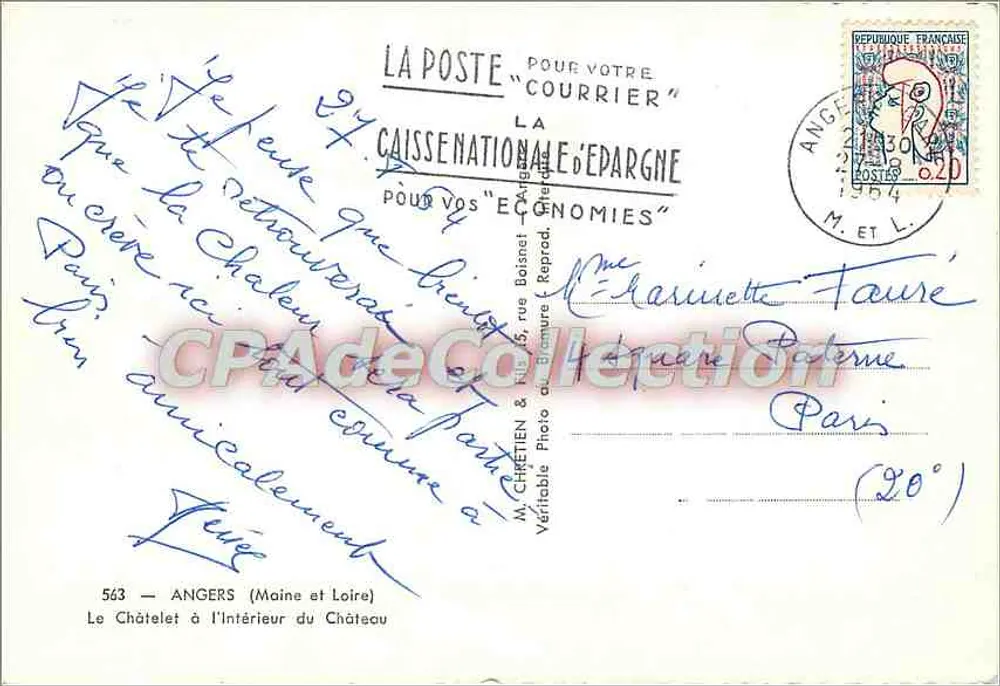 Angers — Le Châtelet à l'intérieur du Château — Lionel - Rückseite
