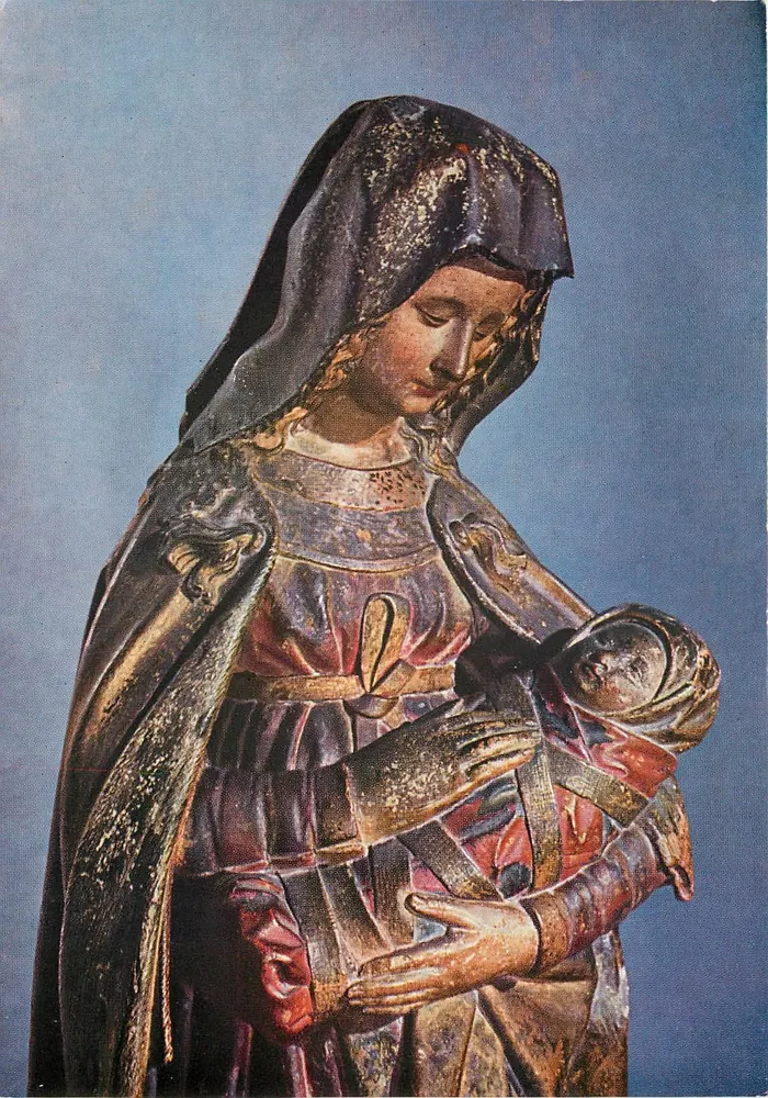 Maria von Autun — farbige Statue aus dem 15. Jahrhundert — Edition des Musée Rolin, Paris - Vorderseite