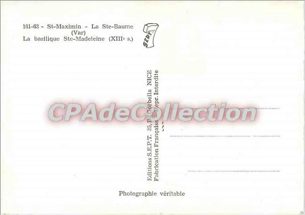St-Maximin - La Ste-Baume — Die Basilika St-Madeleine (13. Jahrhundert) — Editions S.E.P.T. 35, P. Corbella NICE - Rückseite