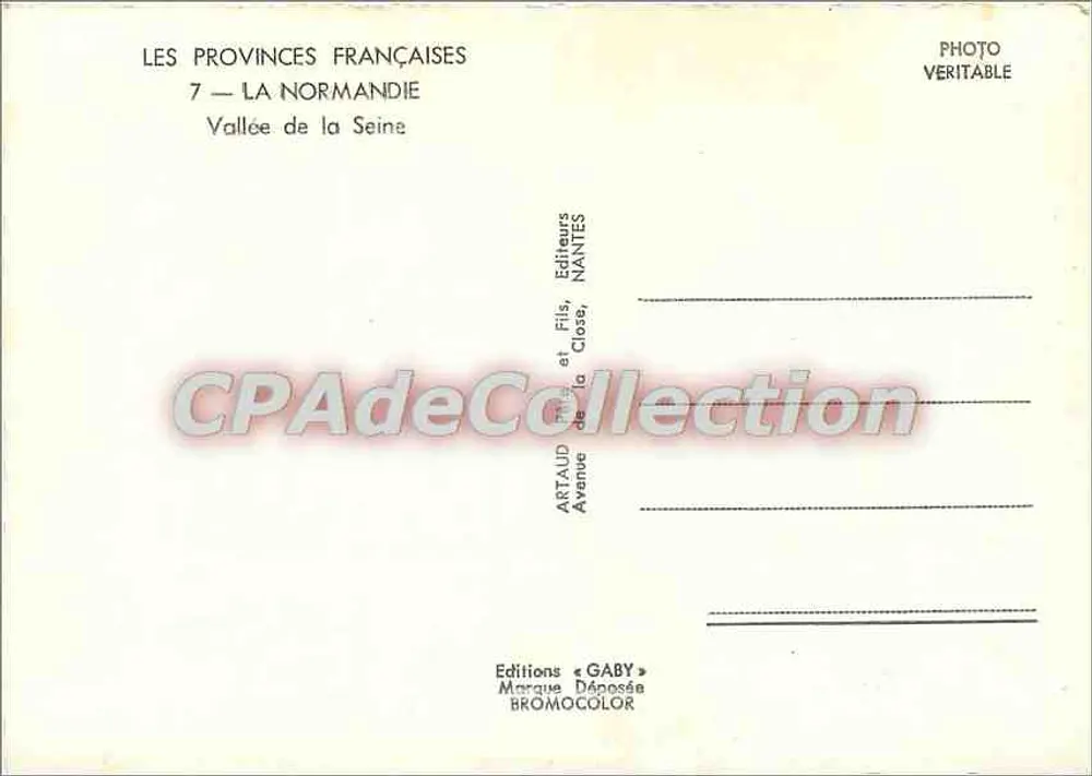 Tal der Seine — Die französischen Provinzen 7 — Normandie — Éditions Gaby, Nantes - Rückseite