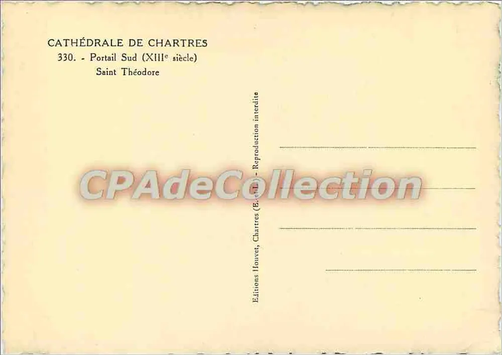 Saint Théodore — Südportal (13. Jahrhundert) — Éditions Houvet, Chartres - Rückseite