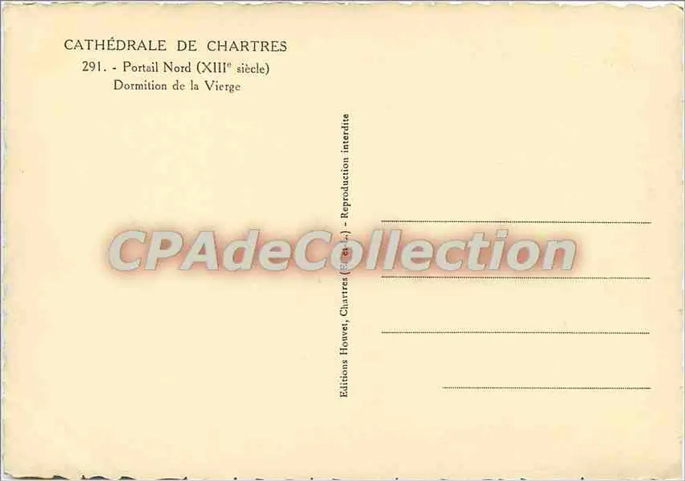 Schlaf der Jungfrau — Nordportal (13. Jahrhundert) — Hauser Editions, Chartres - Rückseite