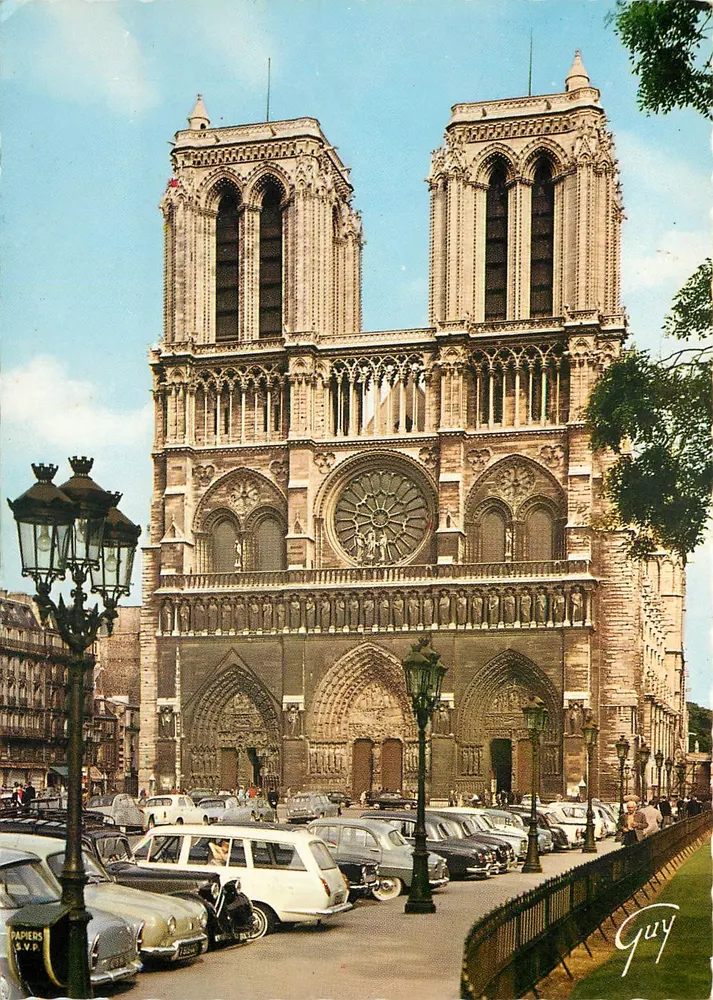 Notre-Dame de París — fachada — edición francesa 'Guy' n°122 - Anverso