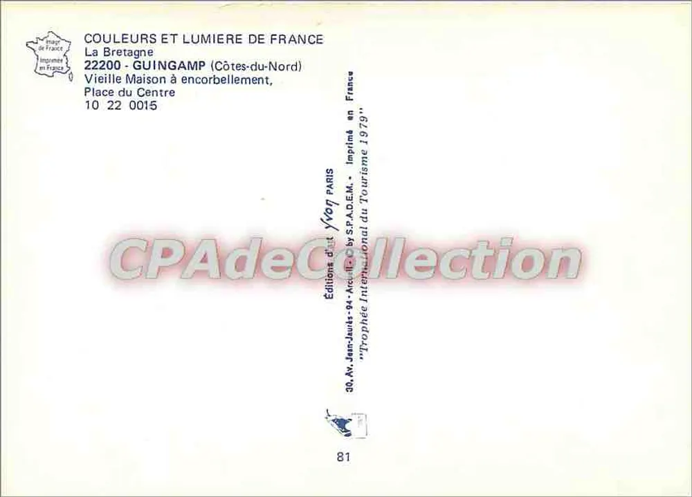 Altes Haus mit Vorbau — Guingamp (Côtes-du-Nord) — Éditions de France - Rückseite