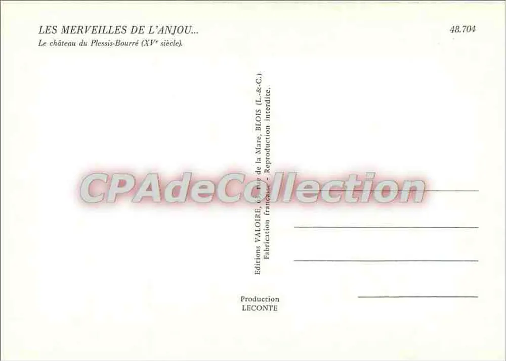 Château du Plessis-Bourré — 15. Jahrhundert — Éditions Valoire - Rückseite