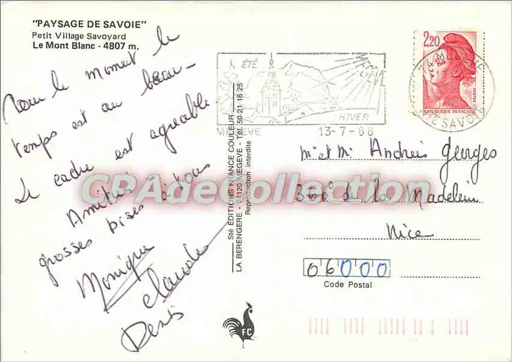 Mont Blanc — Kleines Savoyardendorf — Serie 56 Edition France Couleur - Rückseite