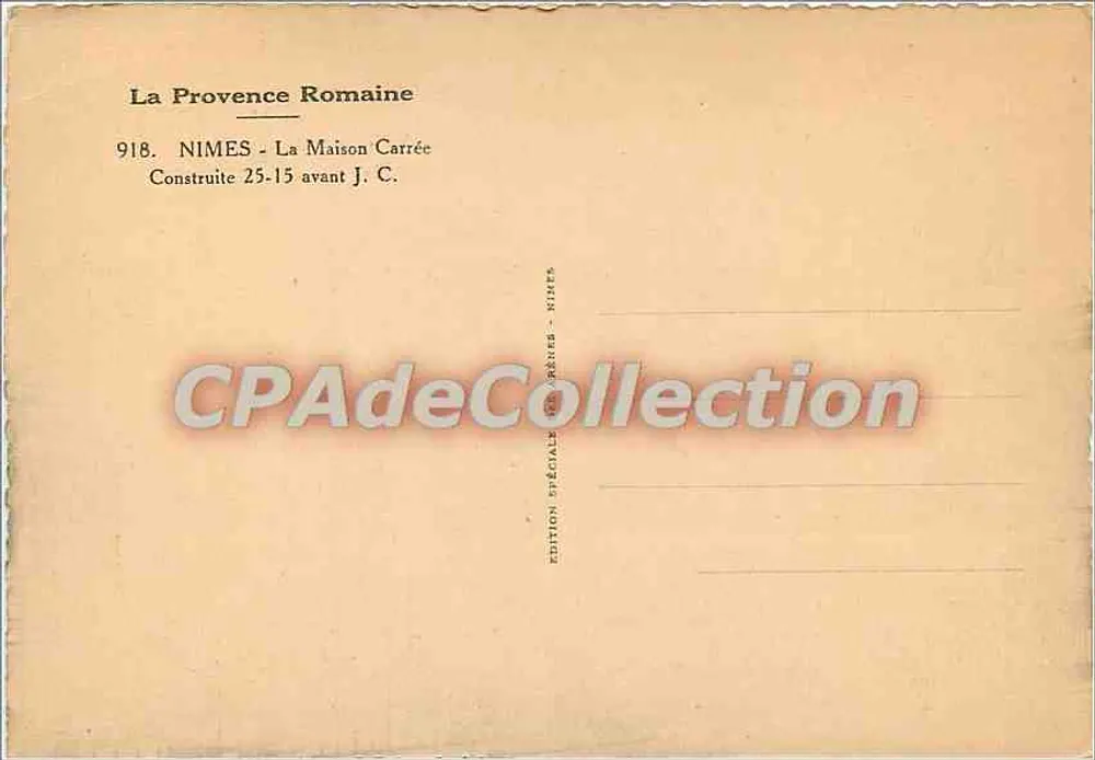 Nîmes - Die Maison Carrée — Sonderausgabe Provence Romaine, n°918 - Rückseite