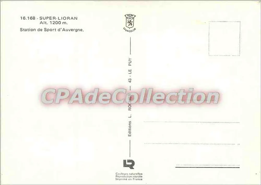 Super-Lioran — Wintersportstation — Editions L. Rocher - Le Puy - Rückseite