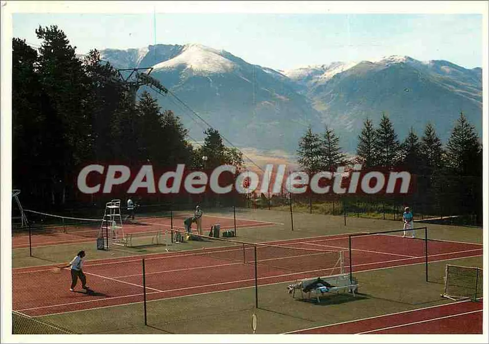 Tennis in Font Romeu — schneebedeckte Berge — Verlag DINO DUBUCH - Vorderseite