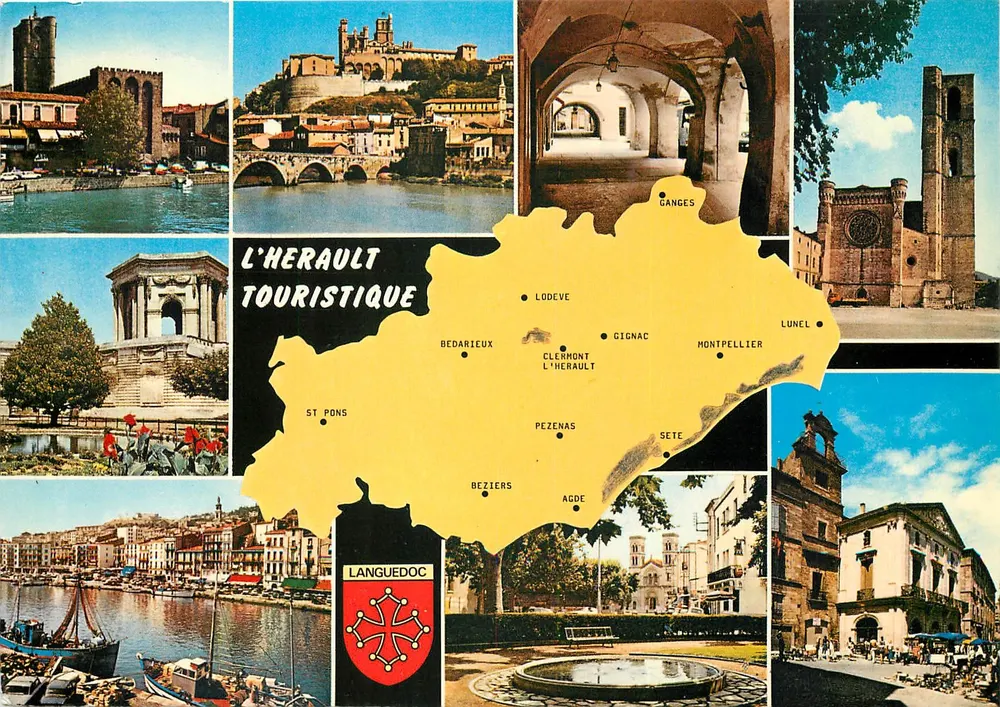 L'Hérault Turístico — Carta postal turística — Edições S.L. - Frente