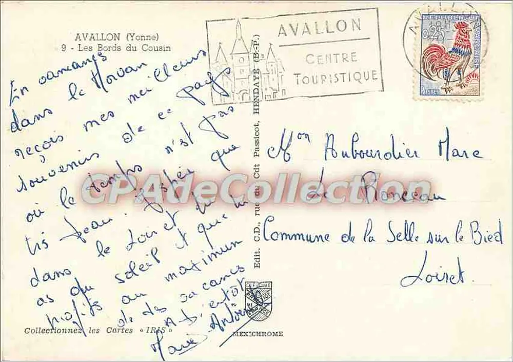 Os Margens do Cousin — Avallon (Yonne) — Editor IRIS, n°9 - Verso