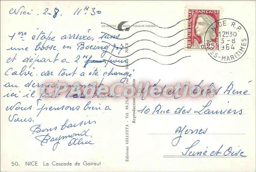 NICE — The Gairaut Cascade — Editions GILLETTE - TGL 88.230 - Back