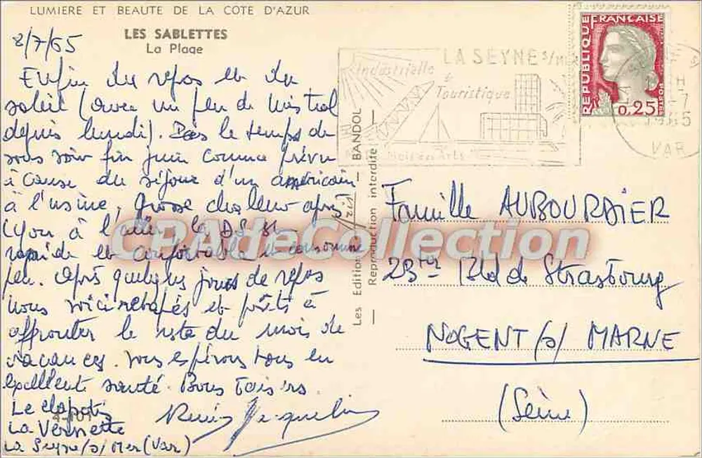 Les Sablettes — A Praia — Les Editions Bandol - Verso