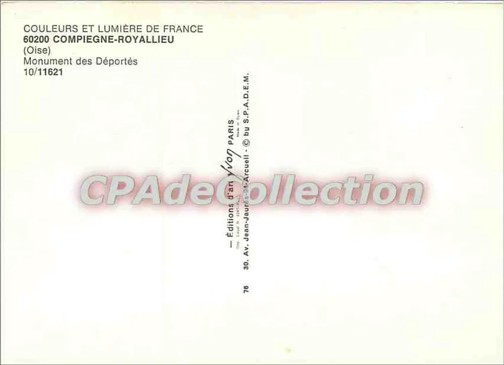 Pamiątka po Zabitych w Royallieu — Compiegne — Wydawnictwo Jean-Jaurès-Arcueil - Rewers