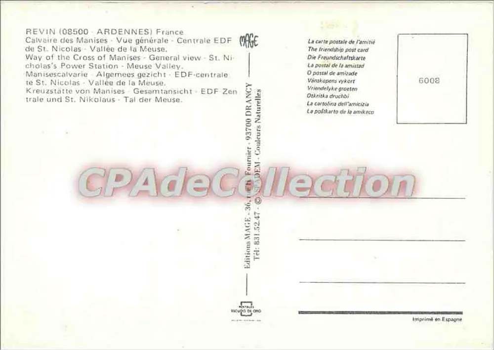 Revin — allgemeiner Blick mit Calvaire und EDF-Kraftwerk — Éditions MACE, Drancy - Rückseite