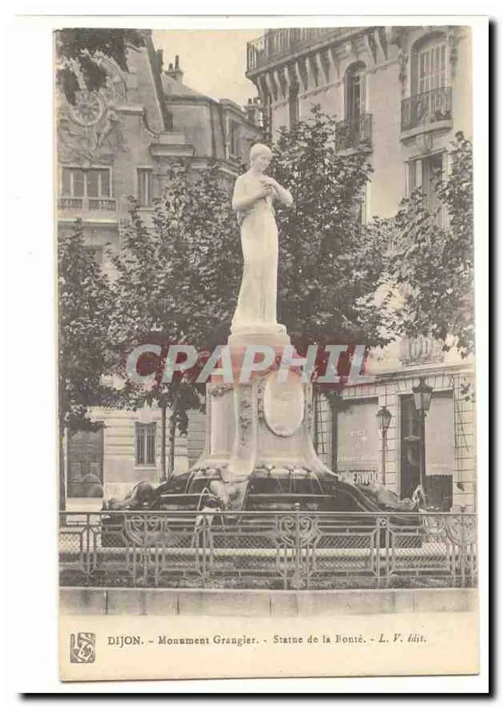 Dijon - Monument Grangier - Statua Fonté - L. V. wyd. - Awers