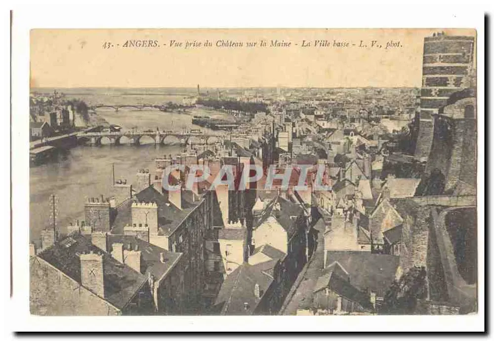Angers - Ansicht vom Schloss über die Maine - Das untere Viertel - L. V. pbot. - Vorderseite