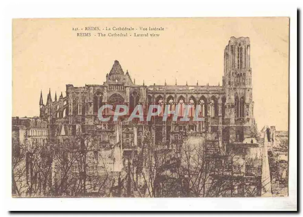 Reims - A Catedral - Vista lateral - CPHAPHIL - Frente