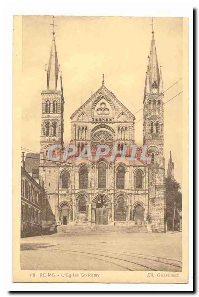 Reims - A Igreja de São Rémy — Ed. Guerionce, n° 118 - Frente