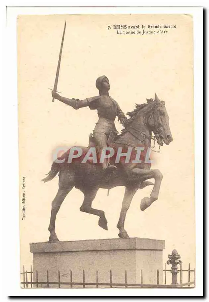 Reims vor dem Großen Krieg — Die Statue der Jeanne d'Arc — Verlag Thuniller, Adolphe, n°7 - Vorderseite