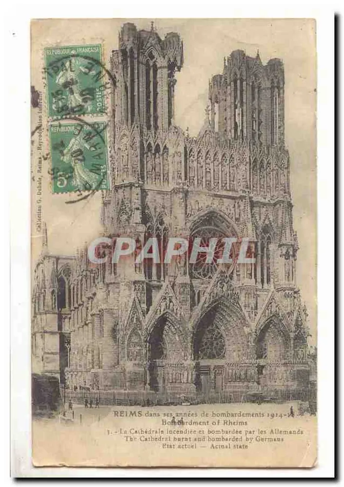 Reims — Kathedrale nach Bombardements 1914-1918 — Verlag G. Dubiale, Nr. 6 - Vorderseite