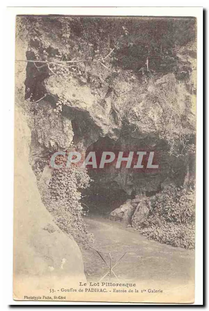 Der pittoreske Lot - Gouffre de PADIRAC - Eingang zur ersten Galerie - Phototypie Patta, St-Céré - Vorderseite