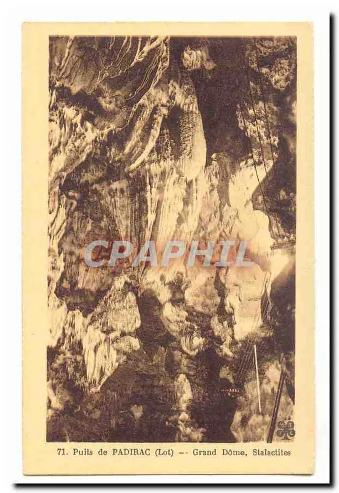 Poço de PADIRAC (Lot) — Grande Dom, Estalactites — n°71 - Frente
