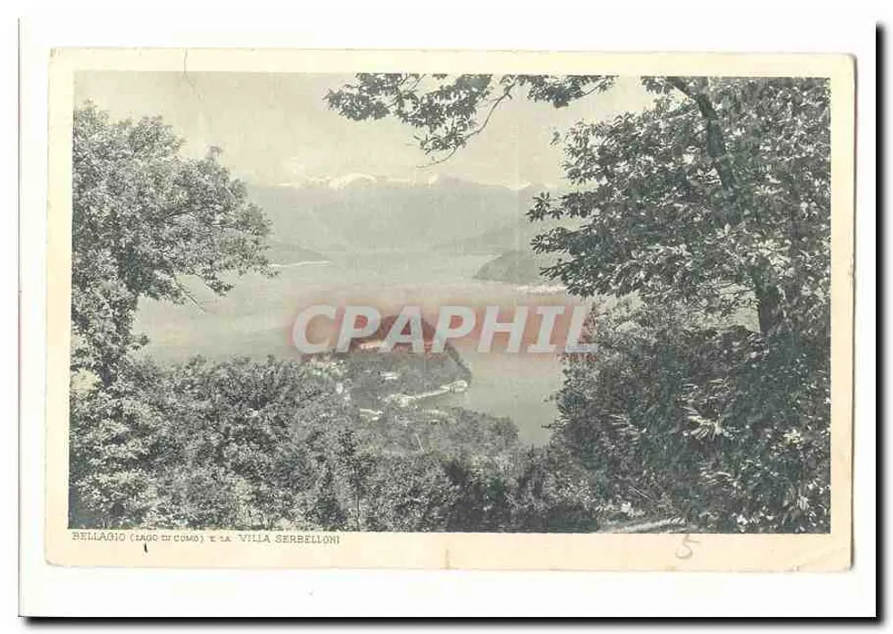 Bellaio (Lago di Como) und Villa Serbelloni — Panoramablick - Vorderseite