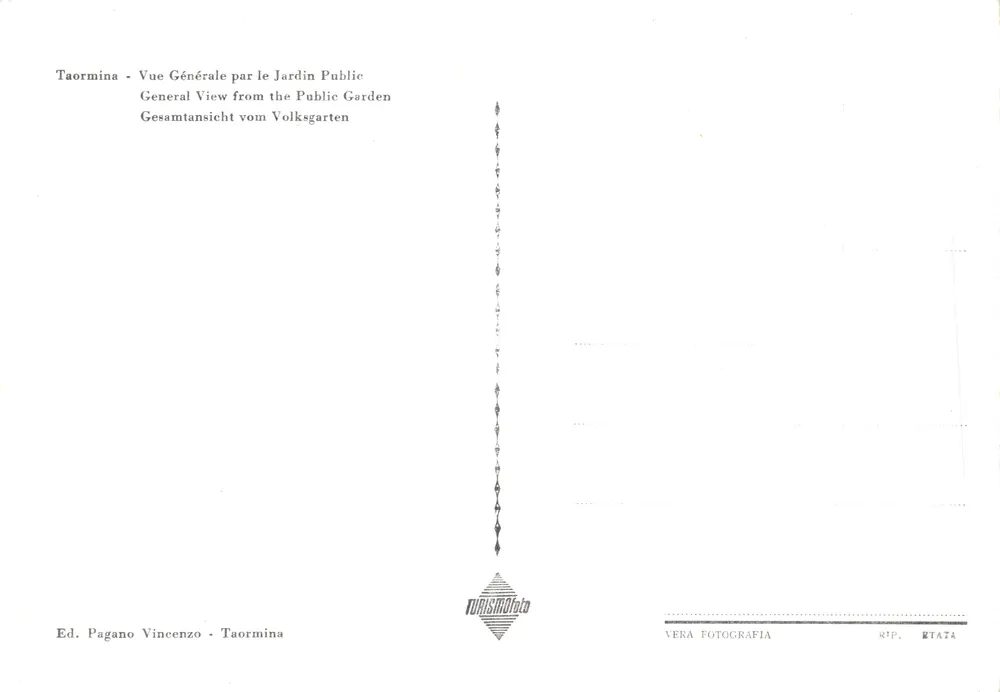 Taormina — Panorama du Jardin Public — Ed. Pagano Vincenzo - Verso