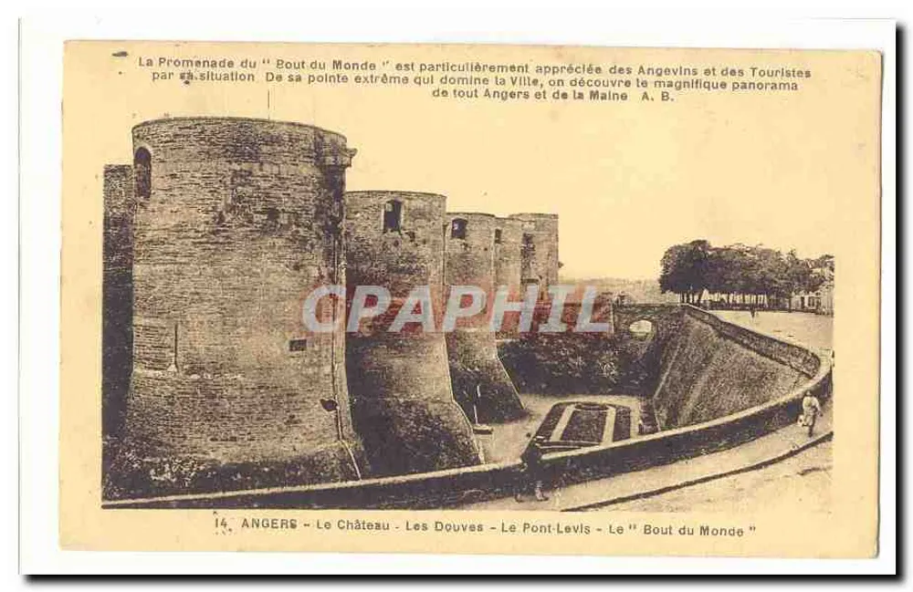 Angers - Das Schloss - Die Gräben - Die Brücke Pont-Levis - Der "Ende der Welt" - Vorderseite