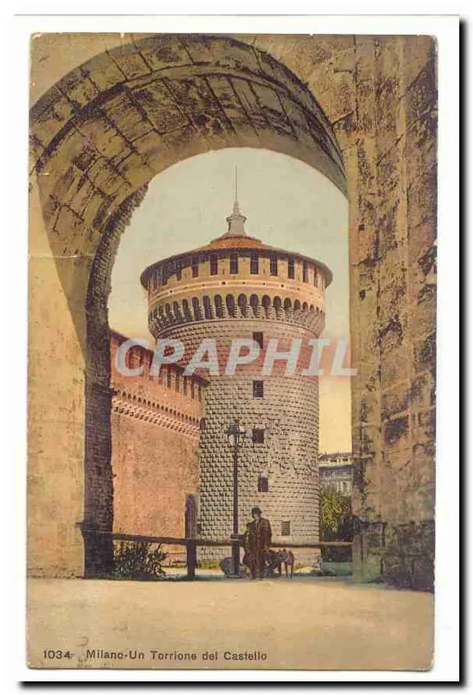Mailand - Ein runder Turm des Schlosses — 1034 - Vorderseite