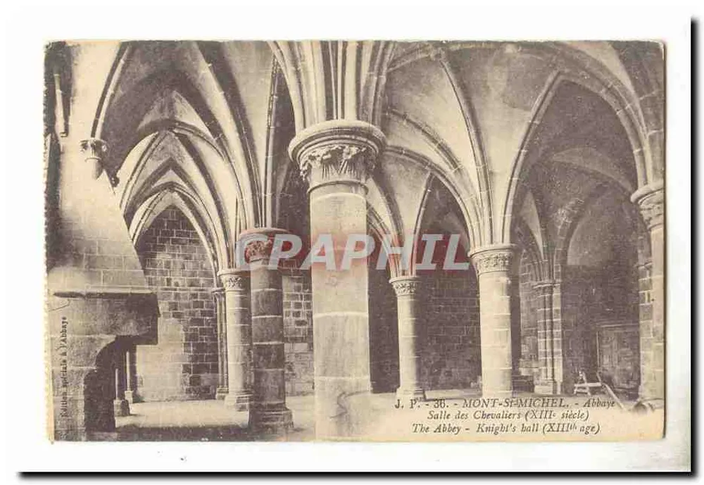 Mont-Saint-Michel - Saal der Ritter (13. Jahrhundert) — J.P. - 36 - Vorderseite