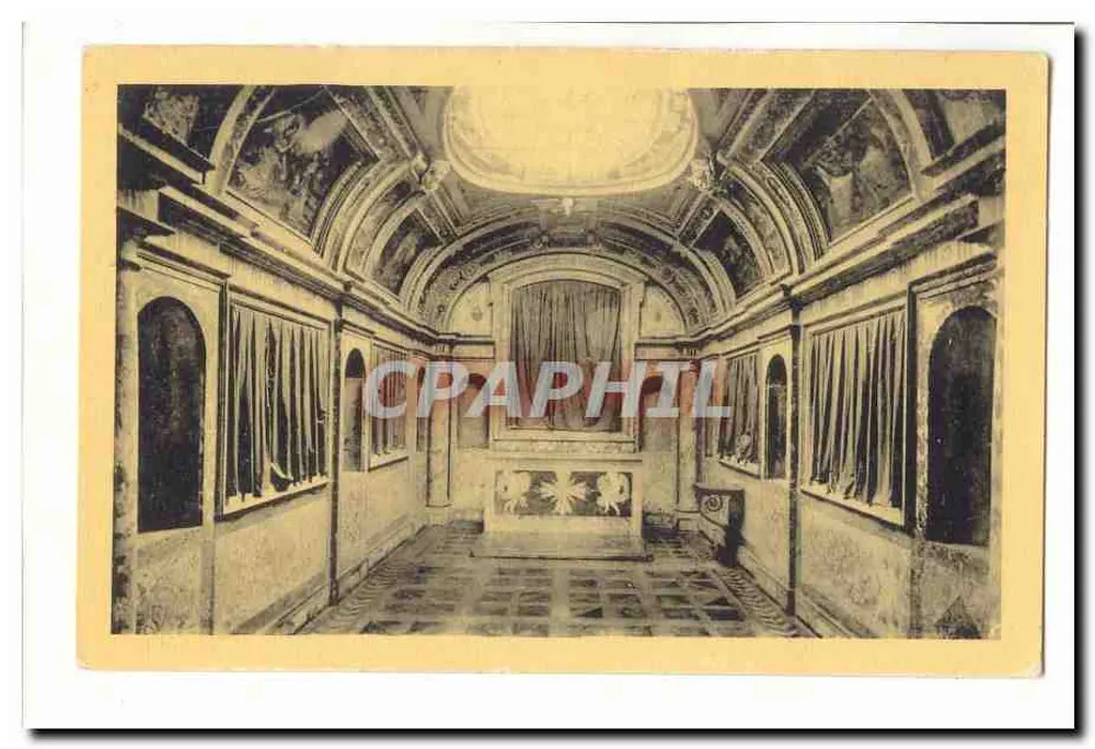Innenraum eines Theaters oder historischen Salons — gemalte Dekoration und Vorhänge — unbekannter Verleger - Vorderseite