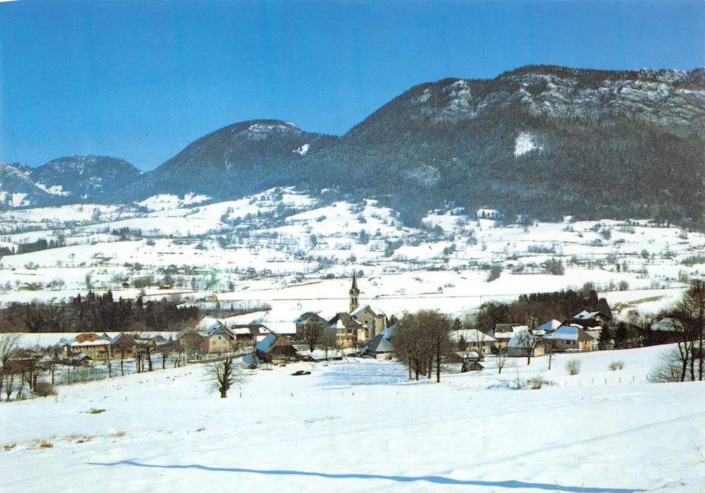 Lescheraines — allgemeiner Blick auf das Massiv der Beauges — Verlag Grenoble, Nr. 73 BW 2 - Vorderseite